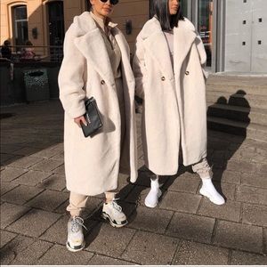 H&M fur white coat